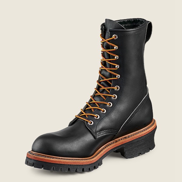 Red Wing Mens Work Boots - Loggermax - 9-inch Soft Toe - Black - NSG587601